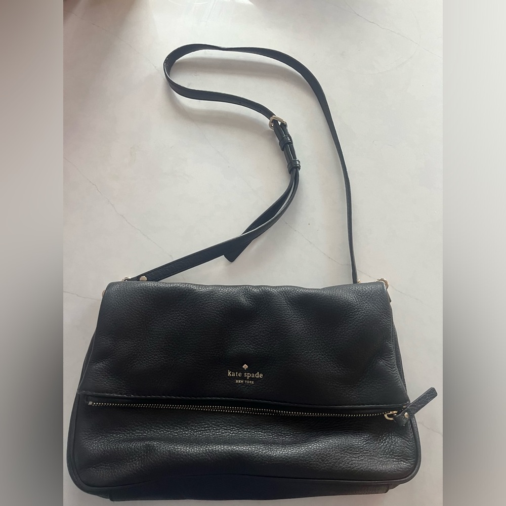 Kate Spade Black Pebbled Leather Crossbody Bag
